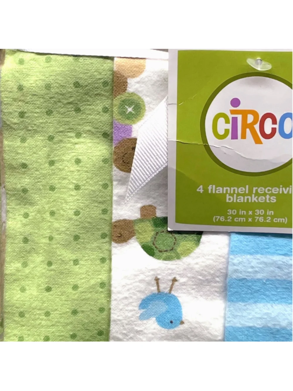 Circo Natural Chomps Flannel Baby Receiving Blankets Retired Pack of 4 NEW